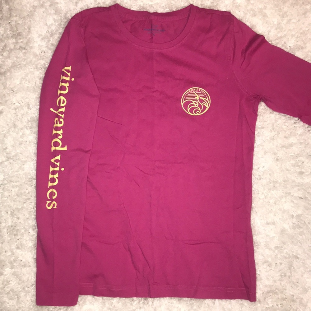 Magenta and Yellow Vineyard Vines Long Sleeve